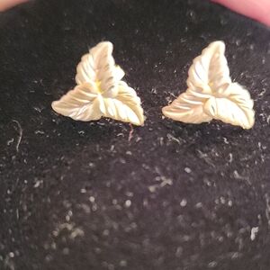 Tri-gold Leaf Earrings